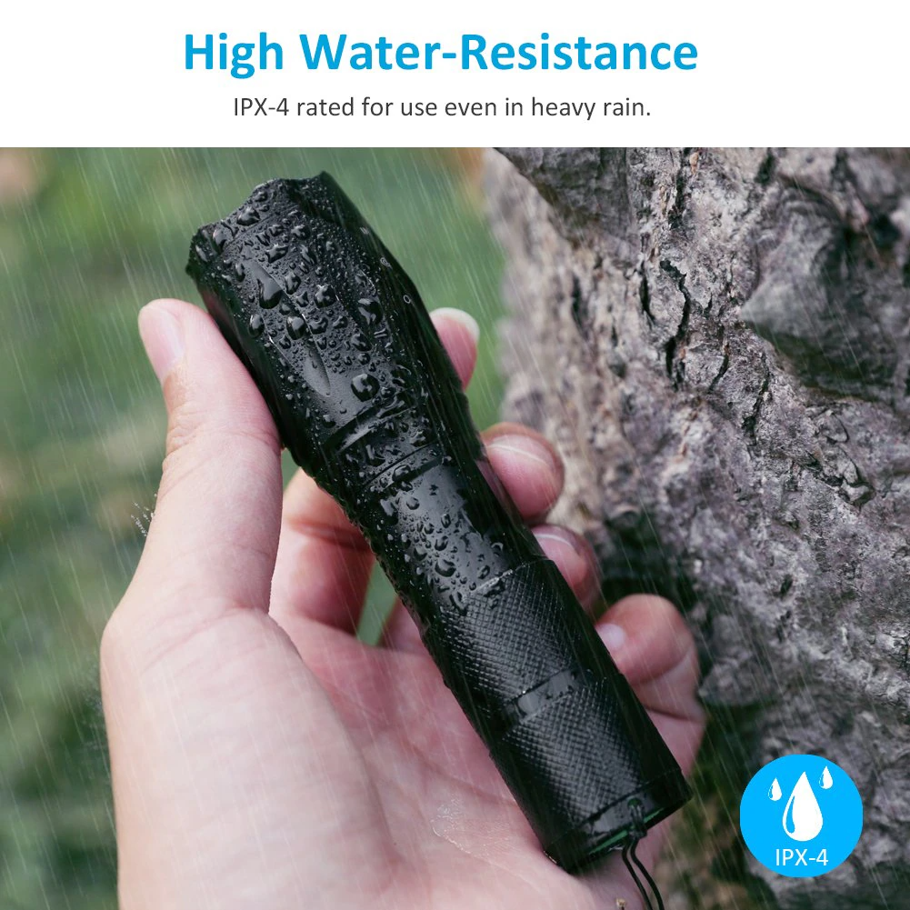 Super-Bright 90000LM LED Tactical Flashlight 5 Modes Zoomable Torch