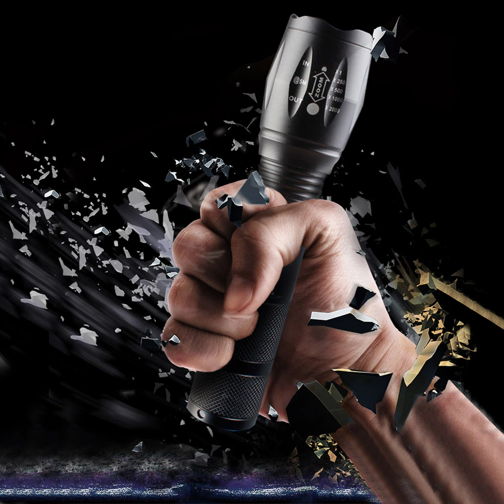 Super-Bright 90000LM LED Tactical Flashlight 5 Modes Zoomable Torch