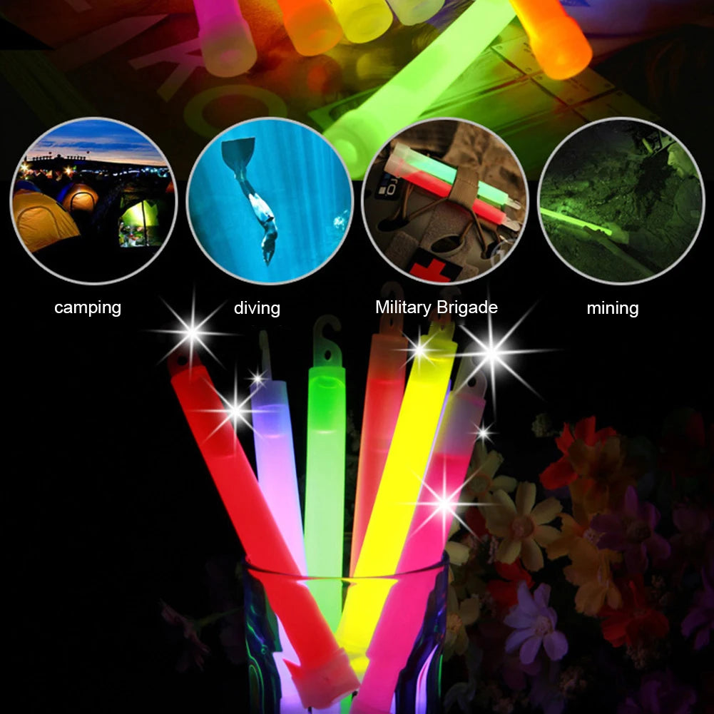 1/5/10PCS Fluorescence Glow Stick Military Glow Light Sticks with Hook