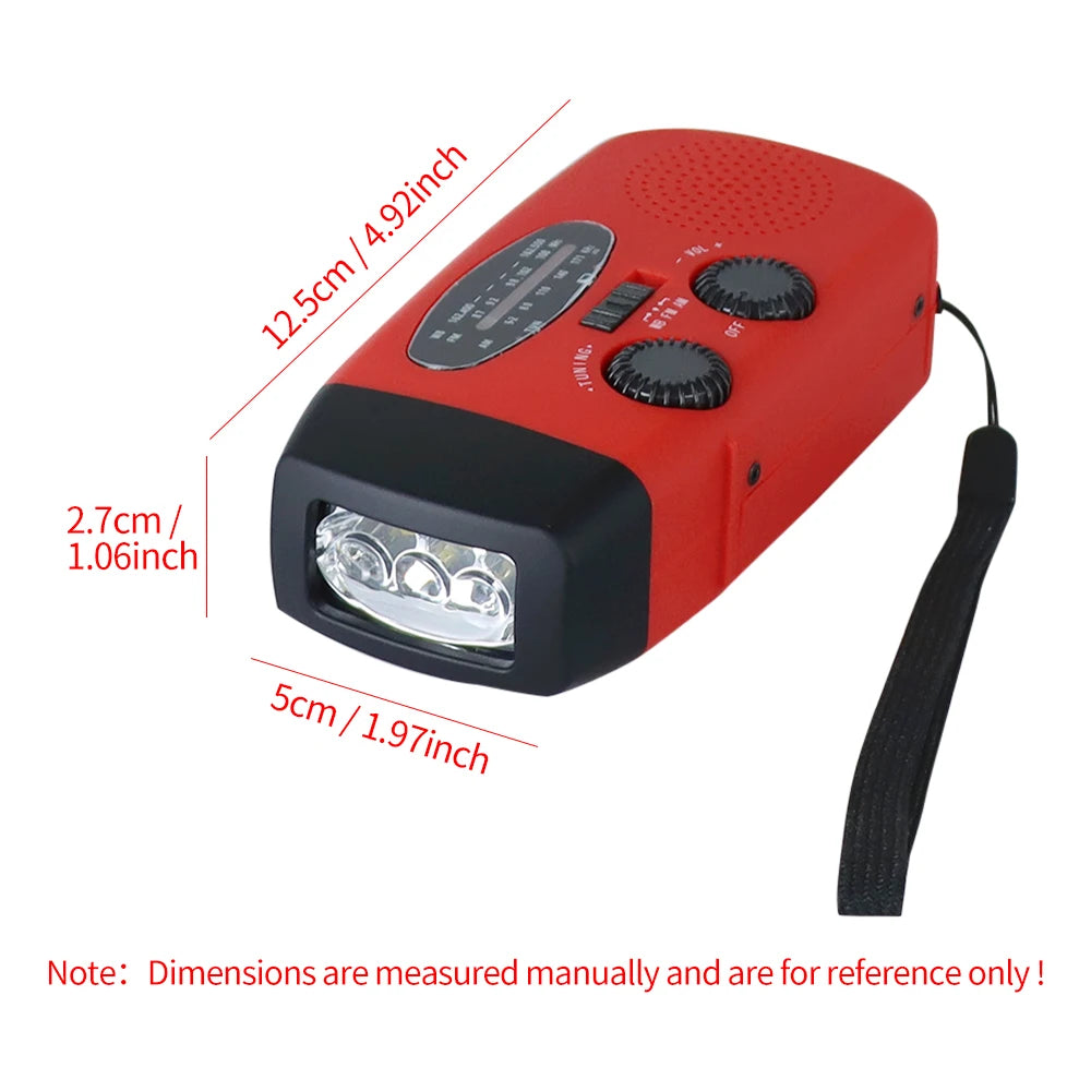 Emergency Radio Solar Power Hand Crank Radio Global Receiver High