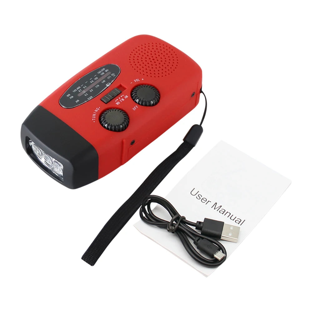 Emergency Radio Solar Power Hand Crank Radio Global Receiver High